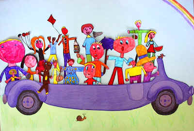 disegno bambini su un'auto